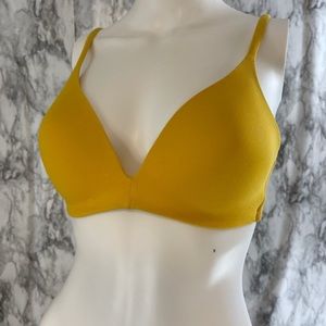 34C Victorias Secret Ipex Bra gold yellow no wire t shirt